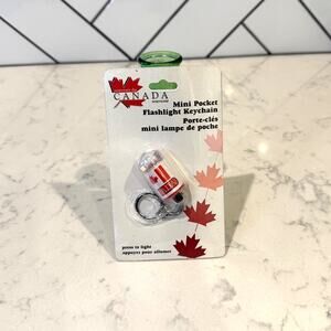 Mini Pocket Flashlight Keychain souvenir from Canada maple leaf flag design